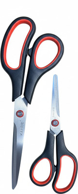 KAYRIE All Purpose Scissor Set For Hair Cut, Craft & Tailoring Professional Scissors(Set of 2, Red & Black)