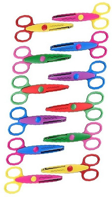 Eclet Designer Shape Cutter Scissor Pack of 12 Different Design, Zig Zag For Craft-B Scissors(Set of 12, Multicolor)