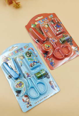 Paper Bear Combo MARIO -026 Student Manual Suit Scissors(Set of 2, Blue)