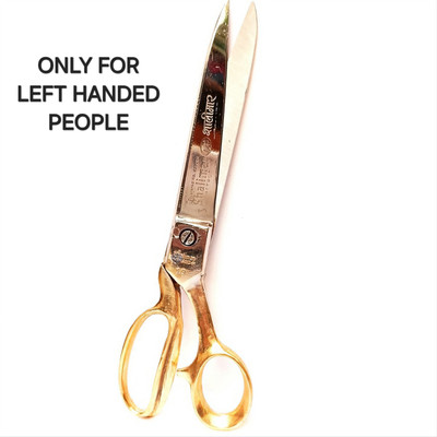 SHALIMAR SCISSORS COMPANY 10 Inches Left Handed Scissor for Cloth Cutting Brass Handle specially for Professional Tailors Scissors(Set of 1, GOLDEN, Silver)