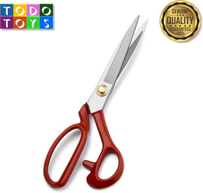 ToDo Toys Red Handle Luxury Professional Heavy Duty Sharp Stainless Steel Tailor Scissor Scissors(Set of 1, Red, STEEL)