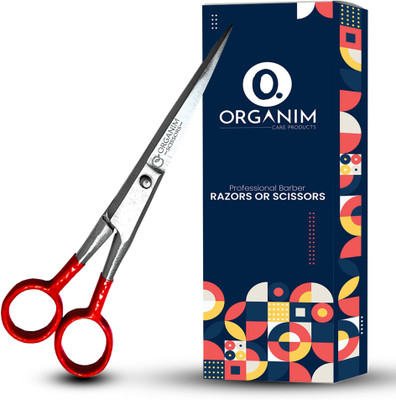 Organim care products 7 Inch Hair Cutting Barber Scissors Cutting Scissors Scissors(Set of 1, Silver, Red)