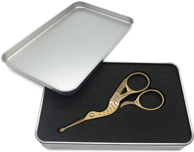Verilux Nose Hair Trimmer Ear Nose Hair Scissors Multipurpose Beard Eyebrow Scissors Scissors(Set of 1, Gold)