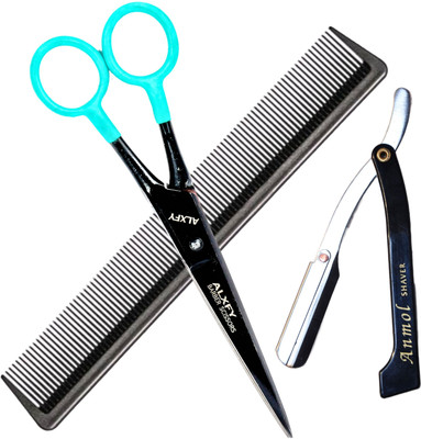 alxfy Salon Scissors Professional Barber Hair Cutting Saloon Scissor Combo Kit . Scissors(Set of 1, Black)