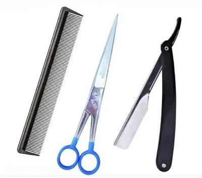 aramco india Resharpening Professional Salon Barber Hair Cutting Scissor Combo Set Scissors(Set of 3, Multicolor)