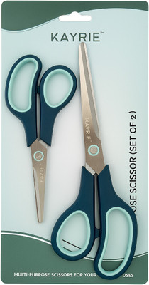 KAYRIE All Purpose Scissor Set For Hair Cut, Craft & Tailoring Professional Scissors(Set of 2, Blue)