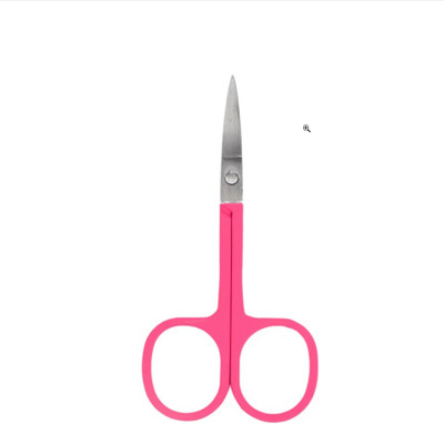 FOLELLO Grooming Scissor - Moustache/Beard/Eyebrow/Nose Hair Trimming for Women Scissors(Set of 1, Silver)