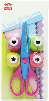Kreative Kraft Scissors With Punch Set For kids School supplies Scissors(Set of 1, Multicolor)