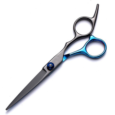 feelhigh Stainless Steel BlueBlack Barber Hair Cutting Scissors Straight Scissors Salon Scissors(Set of 1, BlackBlue)