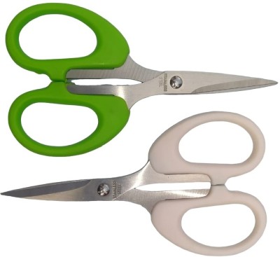 DHSHARPYOYO Scissors Sewing Paper Cutting Utility Knife Home Life Office-IV20 Scissors(Set of 2, Green, White)