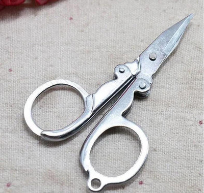 Euclid Folding Scissor use for Travel Scissor/Pocket Scissor Scissors(Set of 1, Silver)