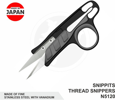 Jyoti Kai Thread Snipper - N 5120, 4.75-inch Made in Japan, Stainless Steel & Vanadium Scissors(Set of 1, Black)