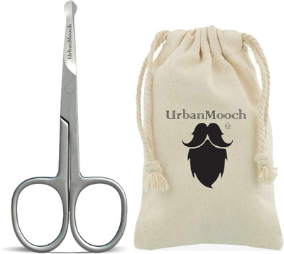 UrbanMooch Nose Hair Scissor, Stainless Steel Safety Scissor for Beard & Mustache Scissors(Set of 1, Silver)