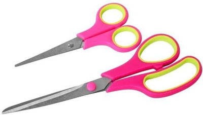 SY Enterprises Stainless Steel Scissors Combo Pack – Multipurpose Sharp Blades Scissors(Set of 2, Multicolor)
