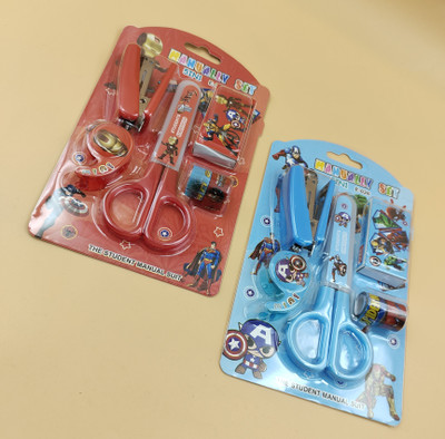 Paper Bear Combo Avenger Stapler Set Art & Craft Kit Set of 2 Scissors(Set of 2, Blue, Red)