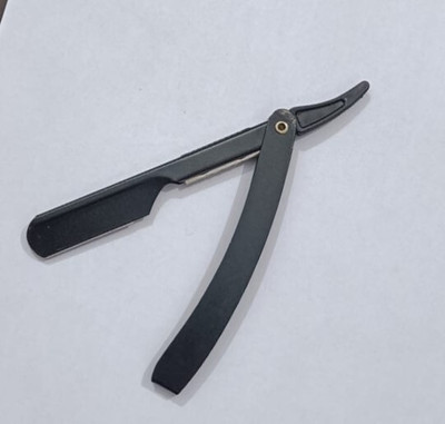 Insha full black steel Razor scissors Scissors(Set of 1, Black)