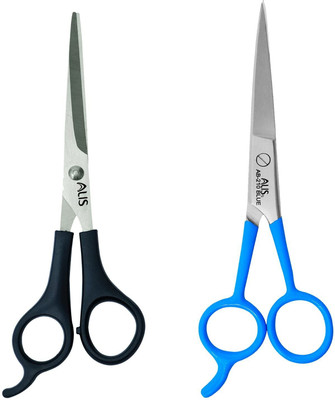 alis Hair Cutting Scissor | Professional Razor Edge Scissors/Shears High Grade Stainless Steel Barber Hair Cutting Scissor 6.5 Inch Combo of 2 Blue & Black (BLUE Handle 6.5 Scissor Kit & Black Handle) Scissors(Set of 2, Blue)