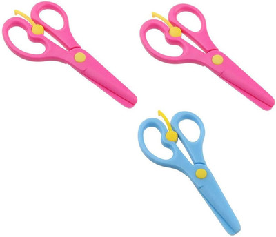 Qalam Kaari Plastic Preschool Training Scissors Children Safety Scissors Pre-School Training Scissors(Set of 3, Multicolor)