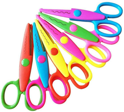 The Mark 6 Pieces Art and Craft Zig zag Paper Multi Shaper Scissor Set Scissors(Set of 6, Multicolor)