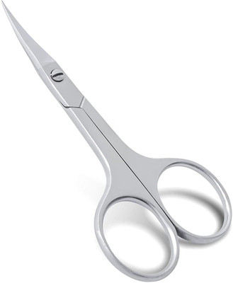 Diversa Curved Scissors for Nail Manicure, Eyebrow, Nose, Eyelash, Cuticle| Pack of 2 Scissors(Set of 1, Silver)