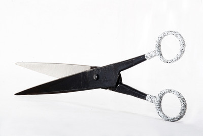 SHALIMAR Shalimar Hair Cutting Scissor - Black & White 7 Inches in Length - Approx. Scissors(Set of 1, Black)