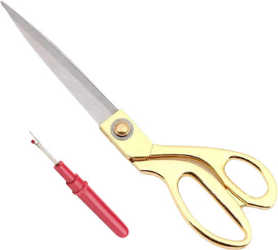 Aezzo Golden Tailoring with Sharp Stainless Steel Blade For Cloth Cutting. Scissors(Set of 1, Golden)