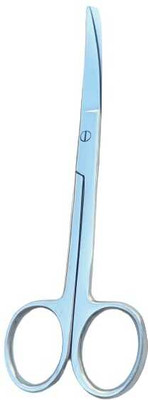 SANJU Khushi Surgicals Dressing Sharp/blunt curved POLISH 6 INCH STAINLESS STEEL Scissors(Set of 1, Silver)