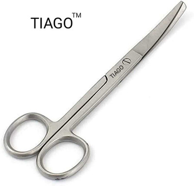 TIAGO Dressing sharp& blunt 6 inch curved surgical scissor , stainless steel Scissors(Set of 1, Silver)