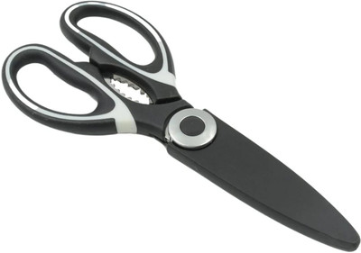 Blissful24 3-in-1 Multi-Function Kitchen Scissor with Bottle Opener & Magnetic Holder Scissors(Set of 1, Black)
