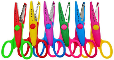 The Mark 6 Pieces Art and Craft Zig zag Paper Shaper Scissor Set Scissors(Set of 6, Multicolor)