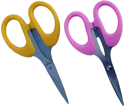 DHSHARPYOYO Small Sewing, Embroidery, Knitting Detail Cut Scissors-IV47 Scissors(Set of 2, Pink, Yellow)