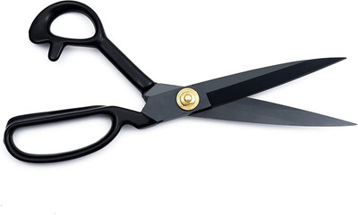 Tekzie Scissor with Rubber Handle Grip Clothes Cutting (9 inch) Scissors(Set of 1, Black)