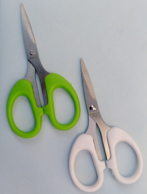DSHARPP YOYO Heavy Duty Multipurpose 127 mm Scissors (Kenchi) with Ultra Sharp Blades-IX-89 Scissors(Set of 2, Green, White)