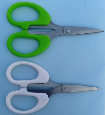 DSHARPP YOYO Multipurpose 127 mm Scissors (Kenchi) with Ultra Sharp Blades-IX-21 Scissors(Set of 2, Green, White)