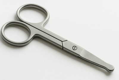 KAYRIE Nasal Safety Tip Scissor for Nose Hair, Beard, Mustache & Eyebrow Scissors Scissors(Set of 1, Silver)