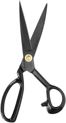 Tekzie Tailor Scissor with Rubber Handle Grip Clothes Cutting (9 inch) Scissors(Set of 1, Black)