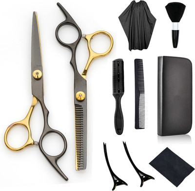 ELEPHANTBOAT Hair Cutting Scissors Kits, Professional 10 Pcs Hair Dressing Scissors Barber Scissors(Set of 2, Multicolor)