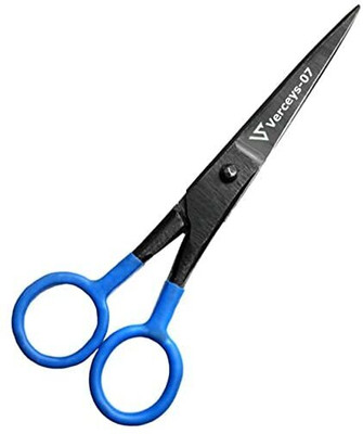 Verceys Handmade 5 Inch Scissor for Facial Hair, Eyebrow, Eyelash, Beard, Moustache Scissors(Set of 1, Black)