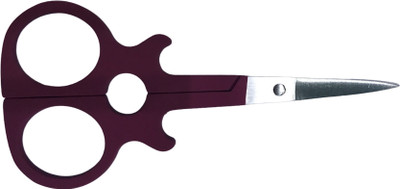 BABILA Cuticle Scissor With PVC Grip- CS-V010 Red Scissors(Set of 1, Silver, Red)