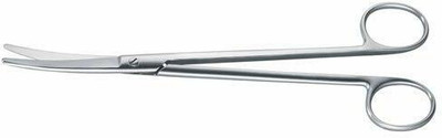 SANJU Khushi Surgicals Tonsil curved scissor/Metzabaumb Scissor Stainless Steel 7 inch Scissors(Set of 1, Silver)