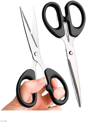 hinshitshu Durable Sharp Edge Scissor Two Pieces Multipurpose Pack Scissors(Set of 2, Silver)