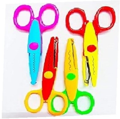 Eclet Designer Shape Cutter Scissor Pack of 4 Different Design, Zig Zag For Craft-Uk Scissors(Set of 4, Multicolor)