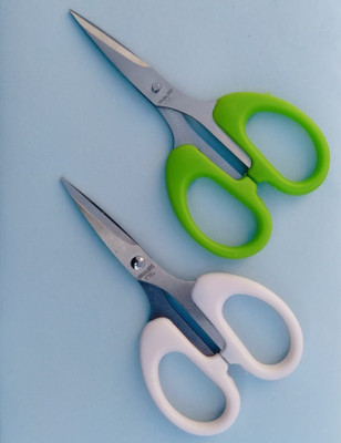 DSHARPP YOYO 5 inch Small Scissor Office Home School Scissors-IX-73 Scissors(Set of 2, Green, White)