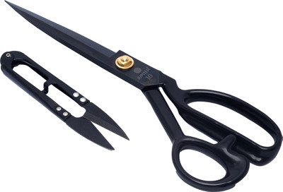 JUPITER Scissors, A-250, 10 Inches, Black, with Free Thread Cutter Scissors(Set of 1, Black)