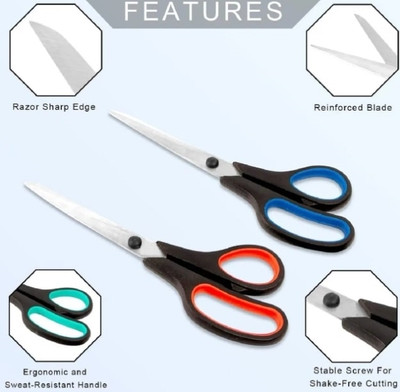MAGNIQUE Multipurpose Scissors Set for Household,Home & Kitchen Scissors(Set of 4, Multicolor)