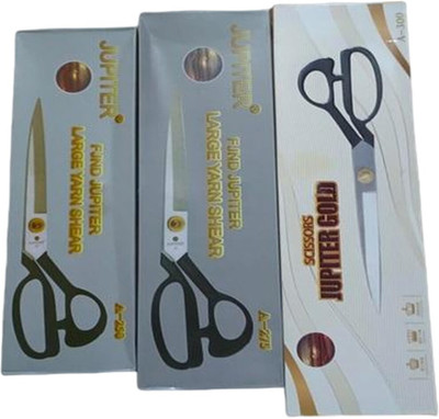 Dhanishka Gold Premium Jupiter 12 Inch Large Yarn Tailoring Scissors 10 Inch 11 Inch Scissors(Set of 3, Silver)