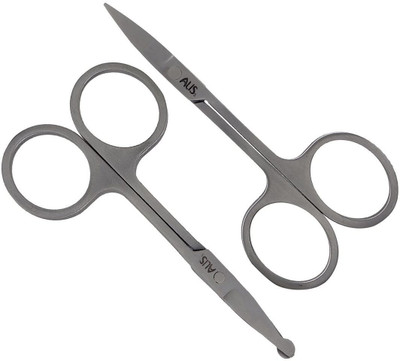 alis Pointed And Round Tip Trimming Scissors Combo Of 2 Pcs BP-058S/BP-059N (Combo Of 2 Scissors) Scissors(Set of 2, Silver)