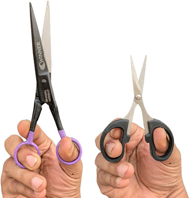 SAZIC Salon, Parlour Barber Scissors For Hair Cutting Small Grooming Scissors Scissors(Set of 2, Black)