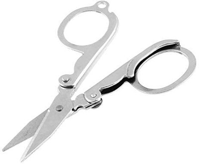 WunderVoX ™ RXD-11-Folding Pocket Scissors/Used For Craft Work Scissors(Set of 1, Silver)