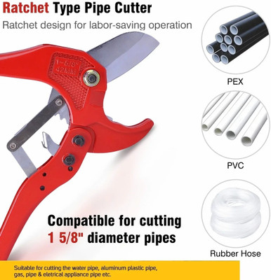 GoodsBazaar PVC Pipe Cutter Rubber PEX PPR Tube Ratchet Plastic Hose Cutting Tool Scissors Power & Hand Tool Kit(1 Tools)